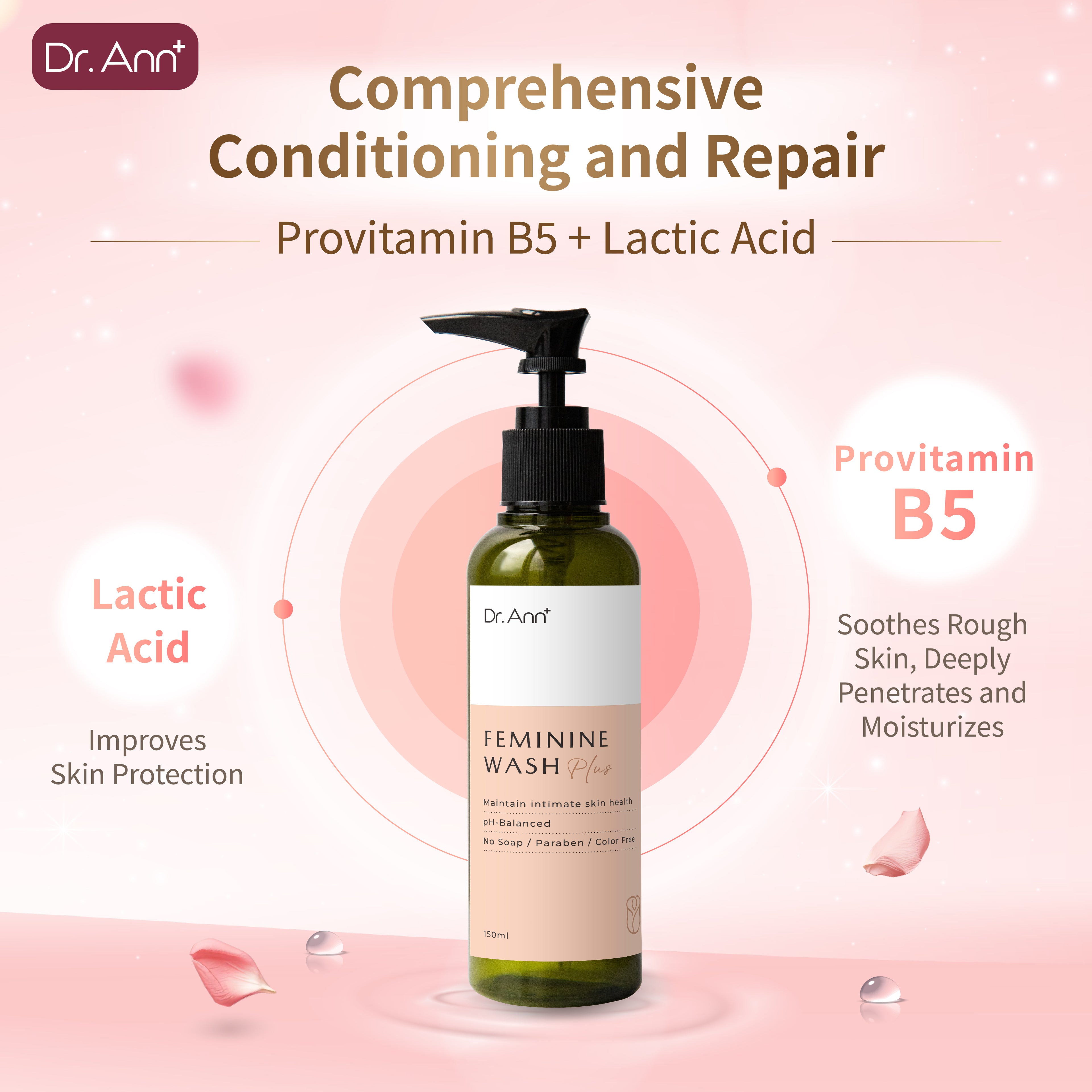 Dr. Ann Feminine Wash - 150ml × 3