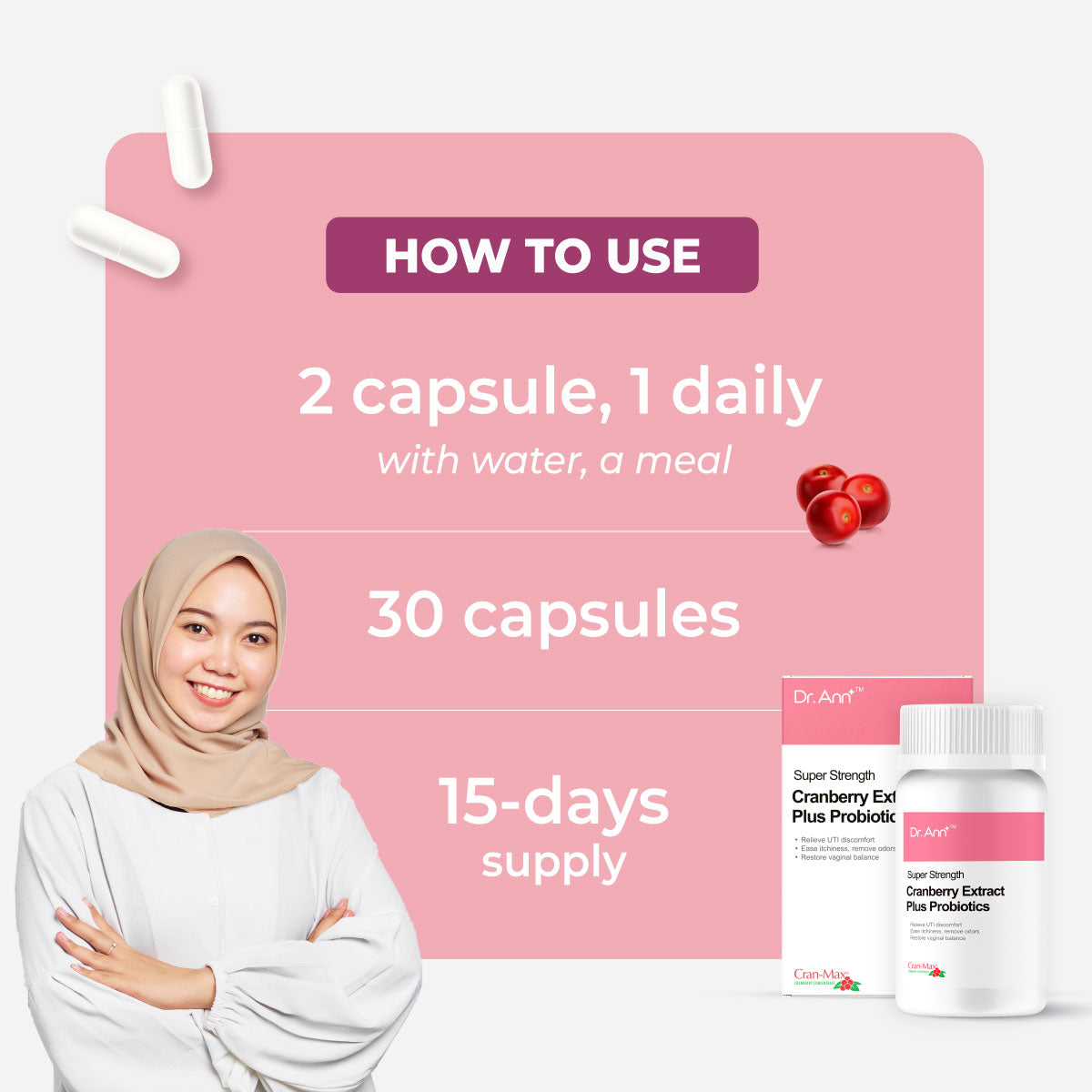 Dr. Ann Cranberry Probiotics - 30 Capsules