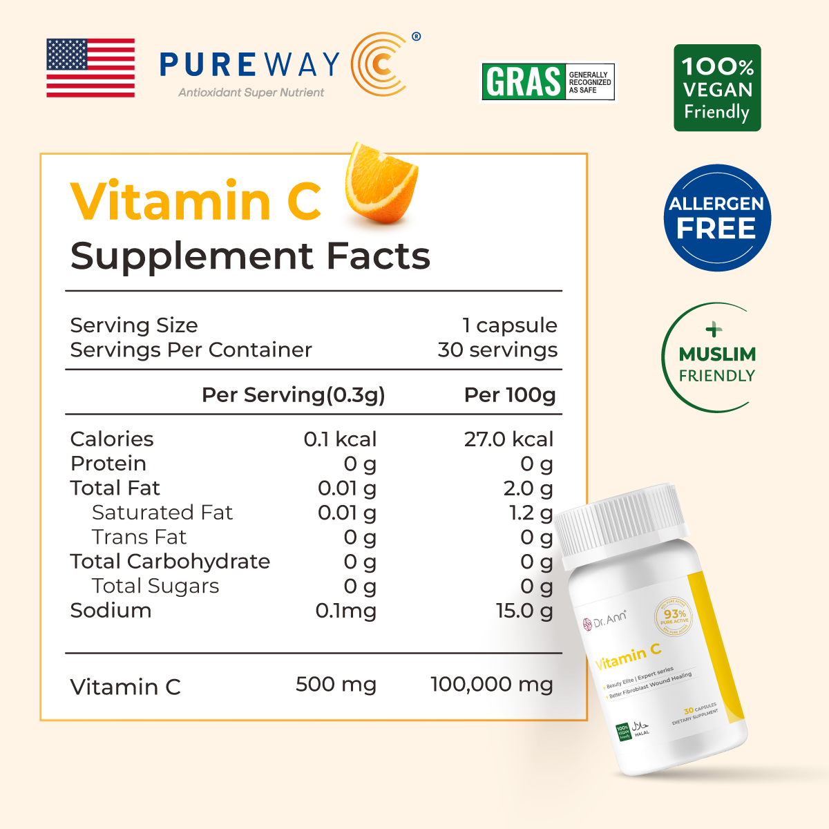 Dr. Ann Vitamin C - 30 Capsules