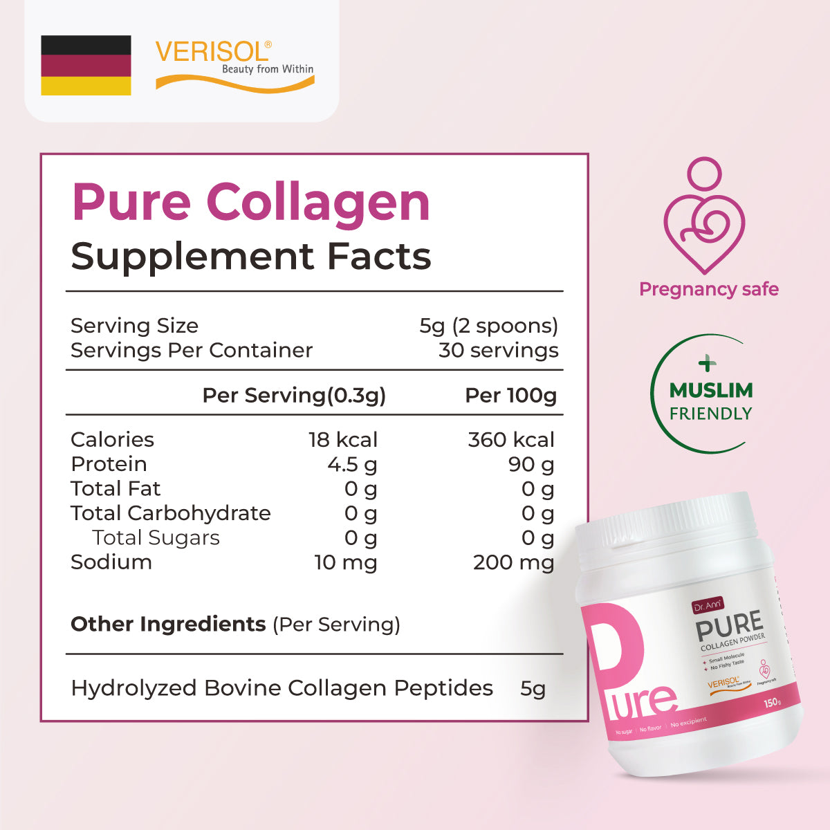 Dr. Ann Pure Collagen - 150g Powder