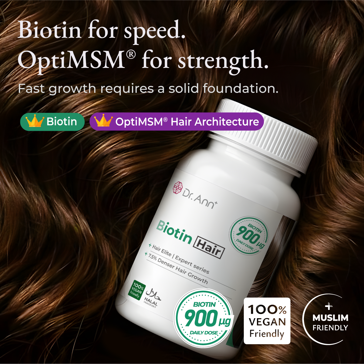 Dr Ann Biotin + OptiMSM® (Hair Architect Formula)