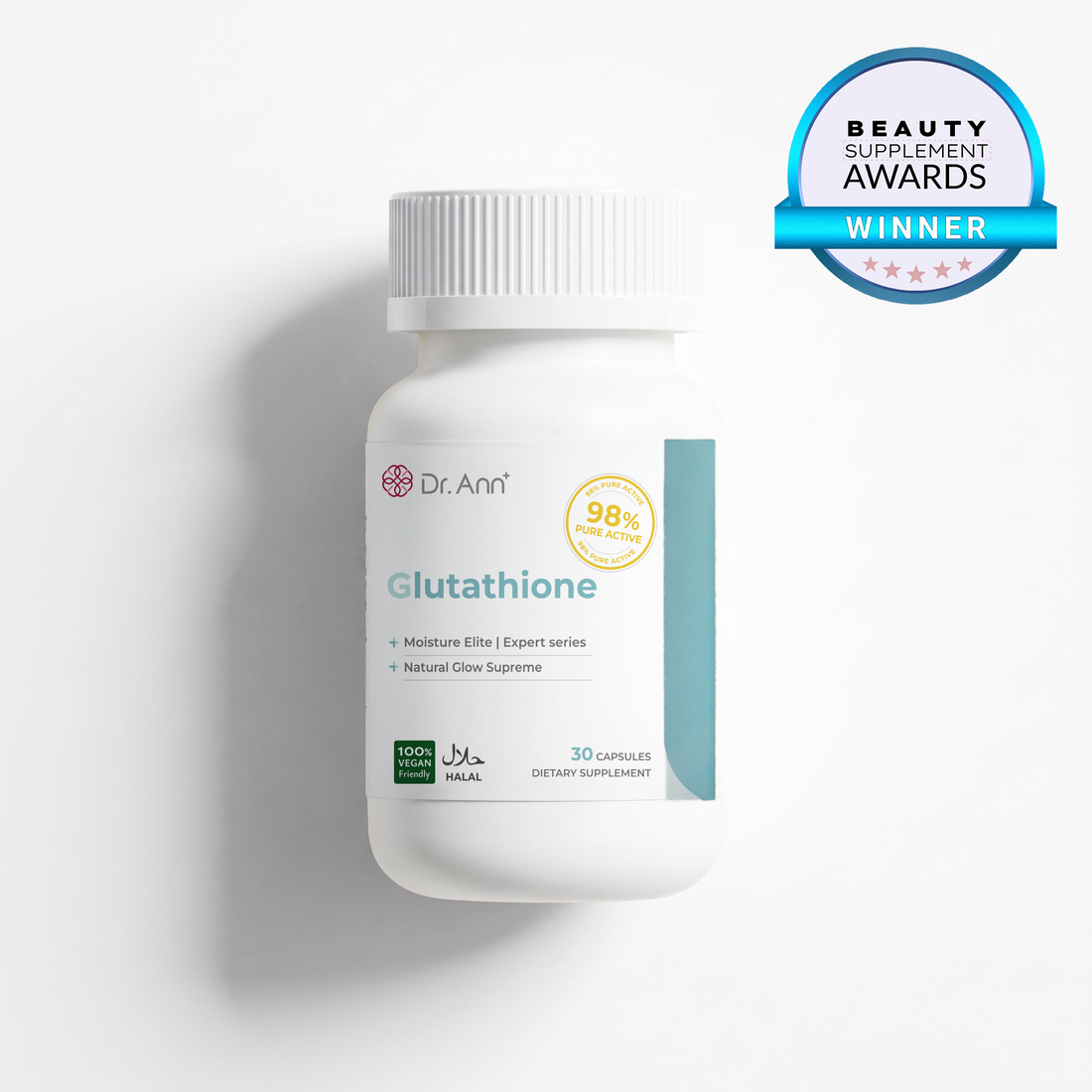 Glutathione — Skin Brightening Support, 98% Purity (30 Capsules)
